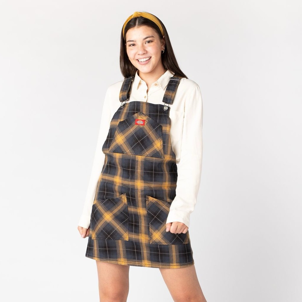 Cute plaid Dickies jumper overall dress